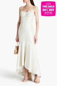 RRP€595 ML MONIQUE LHUILLIER Jacquard Maxi Dress US0 UK4 IT36 XXS Lined Pleated - Picture 1 of 8