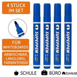 4x Whiteboard marker blaue Stifte  Board Marker  Abwischbar Whiteboardstifte - Bild 1 von 2