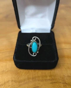 Indianer Navajo Sterlingsilber Türkis Ring von Ruth Anne Begay Größe 5 - Bild 1 von 5