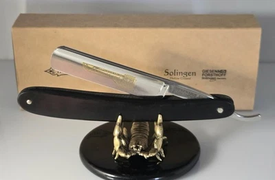 Handmade Solingen Straight Razor Ebony Wood ~Giesen & Forsthoff~  [Shave Ready] - Image 1 of 4