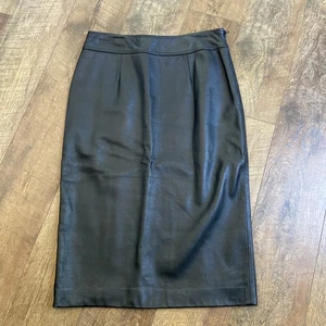etcetera | 90’s Y2K Black Leather High Waisted Soft Leather Pencil Skirt 6 - Bild 1 von 17