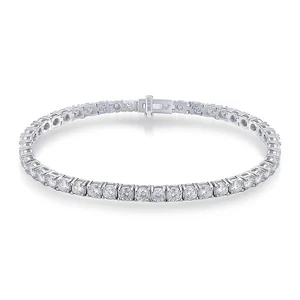 Full 3.5mm Round Cut Moissanite Tennis Bracelet Chain 925 Sterling Silver GRA - Picture 1 of 15