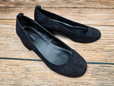 Call It Spring Womens 8 Black Faux Suede Pumps Heels - Image 1 of 4