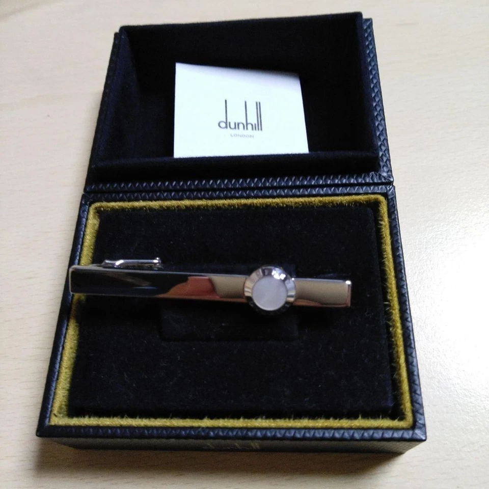 dunhill 925 Silver Tie Clip with White Shell and Mother-of-Pearl Men's Jewelry - Image 1 of 4