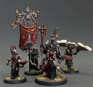 Black Templars Chaplain Grimaldus & Retinue  Warhammer 40K Presale Painted Army - Picture 1 of 17