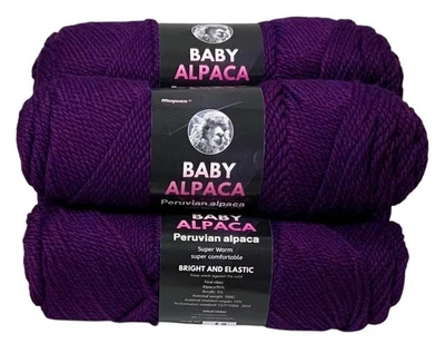 5 Baby Alpaca Peruvian Skein Purple 95% Acrylic 5% Warm 154 Yards - Image 1 of 2