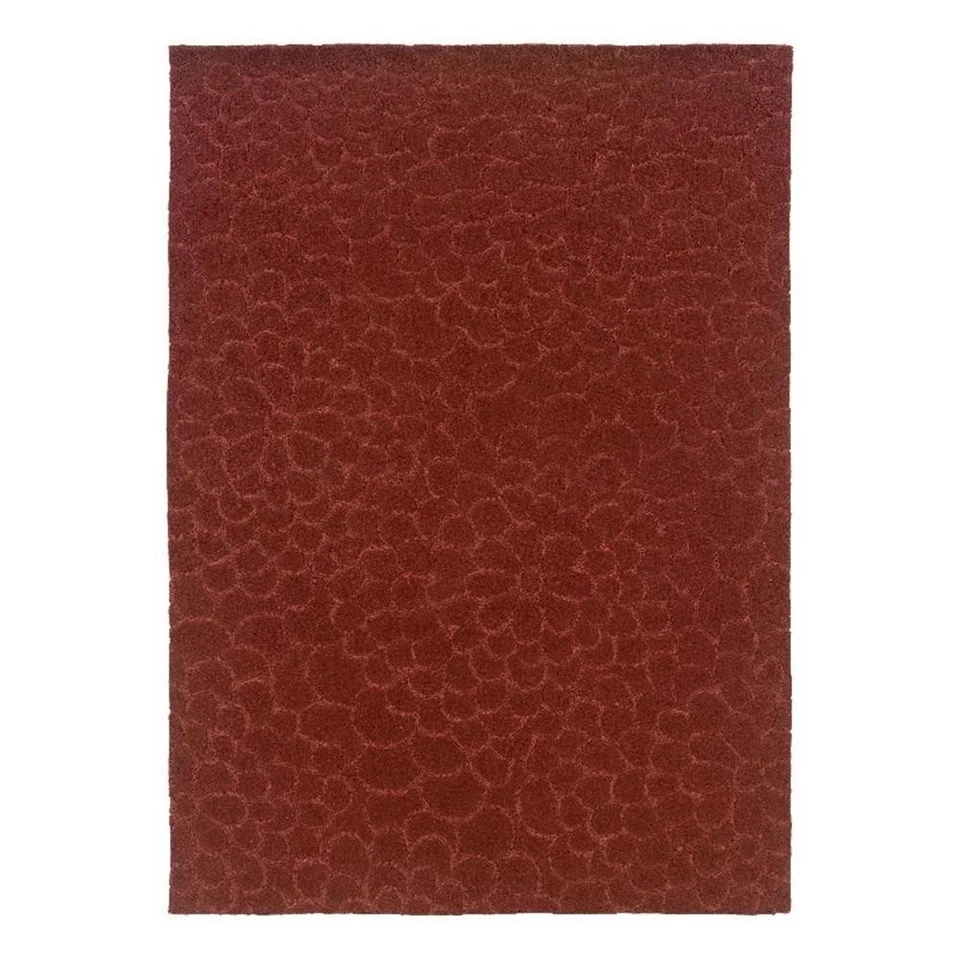 Linon Trio Floral Hand Tufted Polyester 5'x7' Rug in Cinnamon Red - Image 1 of 4