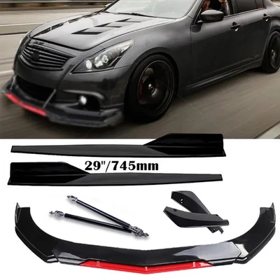 Front Bumper Lip Splitter Spoiler Glossy Black For Infiniti Q50 Q60 G35 G37 Body Foto 1 de 4
