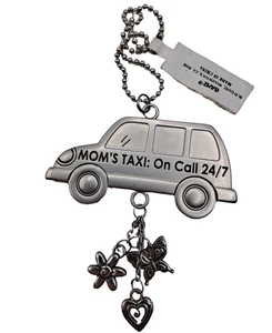 TAXI DE MAMÁ: DE GUARDIA 24/7 Peltre Coche Espejo Retrovisor Bolso de Mano Dije por Ganz - Imagen 1 de 3