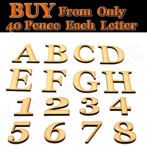Wooden Letters Large MDF Georgia Bold Font 2cm-40cm 3mm Thick Signs Arts Craft - Picture 1 of 13