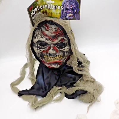 Crypt Creatures Zombie Costume Mask Fun World Halloween Mask - Image 1 of 4