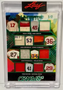 2024 Leaf Ultimate Sports Crazy 8s 2/2 Patch (8) Nolan Ryan Satchel Paige +6 - Picture 1 of 2