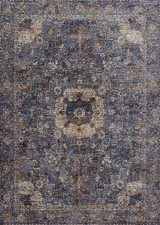 2'x12' Loloi Rug Porcia Polyester Blue Power-loomed Transitional PB-01