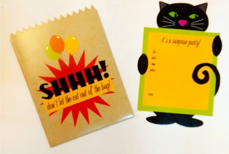 Novelty Invitations, (11) In This Box, Dont Let Cat Out Of Bag "Precious" - Image 1 of 4