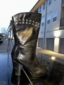 Harley Davidson D85424 AUTUMN Black Boots Womens Sz 8 - Picture 1 of 6