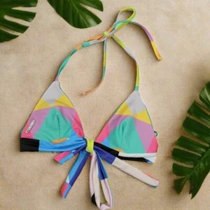 Mara Hoffman Diamond Wrap Bikini Top in Aqua Size XS - Picture 1 of 8