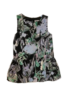 Milly Minis Girls Painted Floral Bow Party Dress, Black and Green, Size 3 - Picture 1 of 1