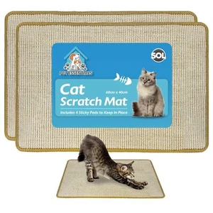 2pk Cat Scratching Mat Sisal 60x40cm Kitten Scratcher Board Pad Pet Toy Supplies - Picture 1 of 7