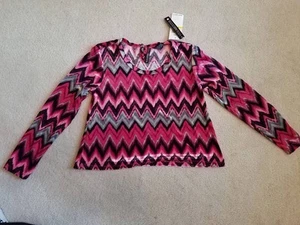 Camisa torso ""Terciopelo"" para niñas MissUnderstood rosa y gris estampado nuevo con etiquetas $28 - Imagen 1 de 3