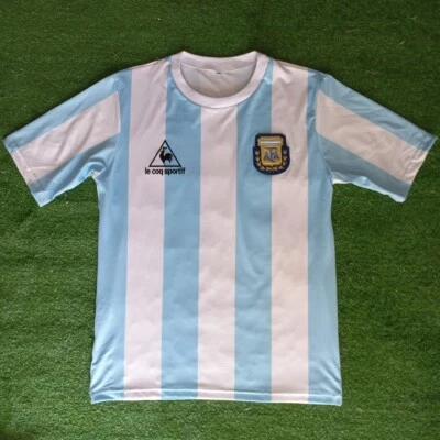 Maradona Argentina Mexico 1986 World Cup Retro Soccer Jersey Airtex
