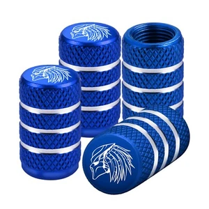 Predator Tire Valve Stem Caps Universal Fit Car Truck SUV Aluminum 4pc Set Blue - Picture 1 of 6