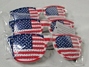 3X SONNENBRILLE AMERIKANISCHE FLAGGE PATRIOTISCH USA ROT WEISS & BLAU GEDENKMAL 4. JULI  - Bild 1 von 8