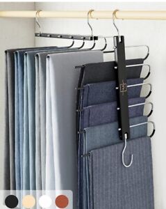 MORALVE Pants Hangers Space Saving 2 Pack Wood Scarf Hangers for Closet Organize