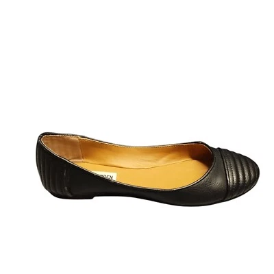 Steve Madden Ballet Flat Womens Size 6.5 Black Solid Round Toe Comfort Slip On - Imagem 1 de 4