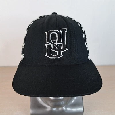 SEAN JOHN SJ GORRA/GORRA DE BÉISBOL AJUSTADA, TALLA 7 3/4, NEGRA, GRIFO/GRIFO, DIDDY Foto 1 de 4