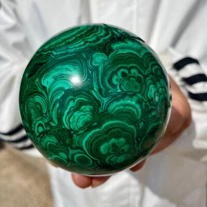 Bola de cristal tallado esférica malaquita natural 493G decoración Reiki - - Imagen 1 de 13