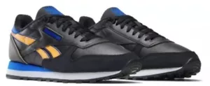 Reebok klassische Herrenschuhe aus Leder Gr. (11,5) schwarz/orange/Kobalt 100070328 Neu im Karton - Bild 1 von 4