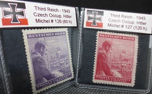 Nazi Germany 1943 WW2 Czech Occupation Hitler 54th Birthday Stamps Third Reich - Picture 1 of 10