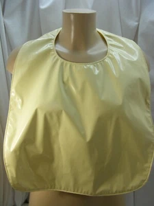 sissy adult baby pvc CREAM bib LARGE ABDL ALL COLOURS AVAILABLE - Picture 1 of 3