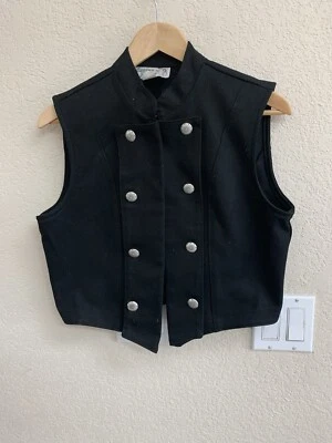 Cactus Flower Black Open Vest Size S - Image 1 of 4