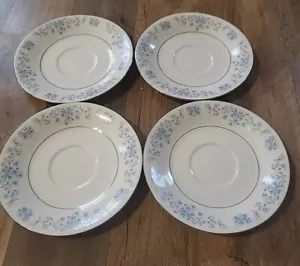 Lote de 4 Platillos Taza Vintage China Perla Helena Patrón Flores Azules - Imagen 1 de 5