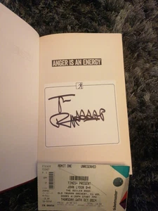 JOHN LYDON JOHNNY ROTTEN SEX PISTOLS SIGNED BOOK LP VINYL RECORD PHOTO - Picture 1 of 5