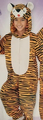 Macacão fantasia Halloween meninos meninas TIGRE quente confortável Purim M L 8 12 crianças NOVO - Imagem 1 de 3