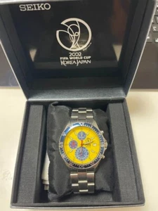 Auth SEIKO 2002 FIFA World Cup Yellow Dial V657-0AA0 Quartz Chronograph Watch - Picture 1 of 4
