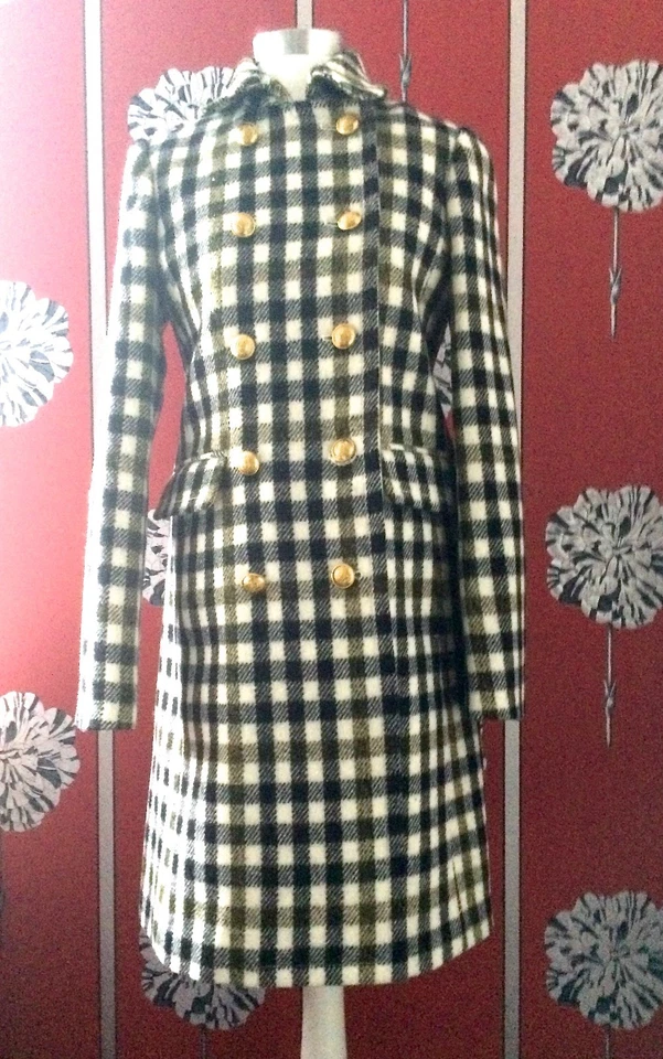 NEW J.CREW TWEED WOOL COAT GOLD BUTTONS 00 UK 8 60'S - Image 1 of 4