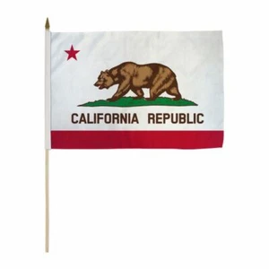 California stick flags CA Cali flags California State 12x18 inch flag 24 inch - Picture 1 of 1