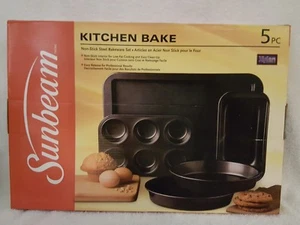 NEW! 5 Piece SUNBEAM Kitchen Bake NON-STICK Steel BAKEWARE Set - Picture 1 of 4