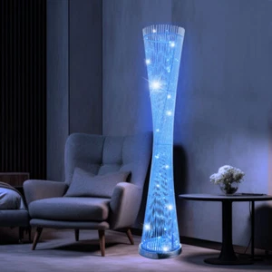 Piantana Luci Soggiorno Piantana LED Cambia-colore Lampada Lato Argento - Foto 1 di 11