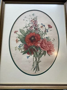 T. L. Prevost Floral Print, 21.5" X 17.5" Outside Measurements  - Picture 1 of 4