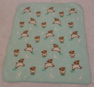 Manta de bebé vintage y más allá verde menta oveja cordero Lovey difícil de encontrar 36"x30" Foto 1 de 4