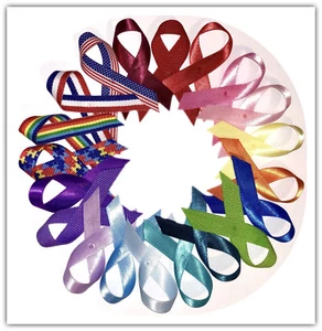 Cintas de concienciación hechas en EE. UU. con alfileres (muchos colores disponibles) - Imagen 1 de 33