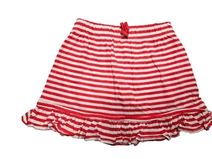 Okie Dokie Pink White Striped Tiered Scooter Skirt Elastic Waist 5 - Picture 1 of 7