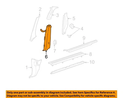 Pilar inferior interior Ford OEM 04-07 Freestar 3F2Z1724346CAA Foto 1 de 2