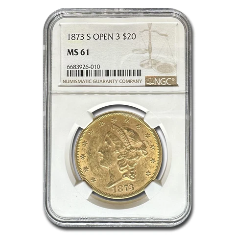 1873-S $20 Liberty Gold Double Eagle MS-61 NGC (Open 3) - SKU#271281 Cover