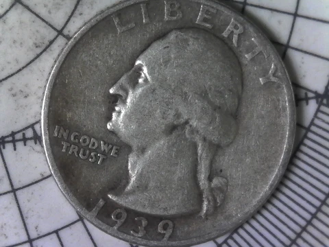 1939- S Washington Silver quarter. No cost shipping and tracking Cover