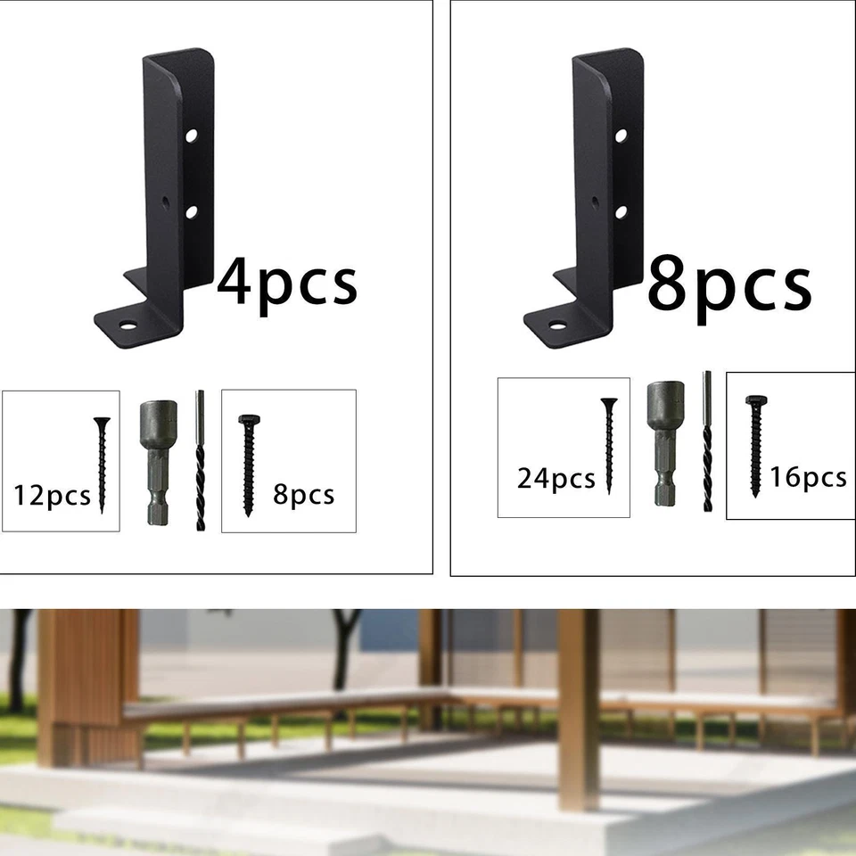Deck Post Anchor Base Brackets Metal Pergola Post Base Brackets Kit Fence - Image 1 of 1